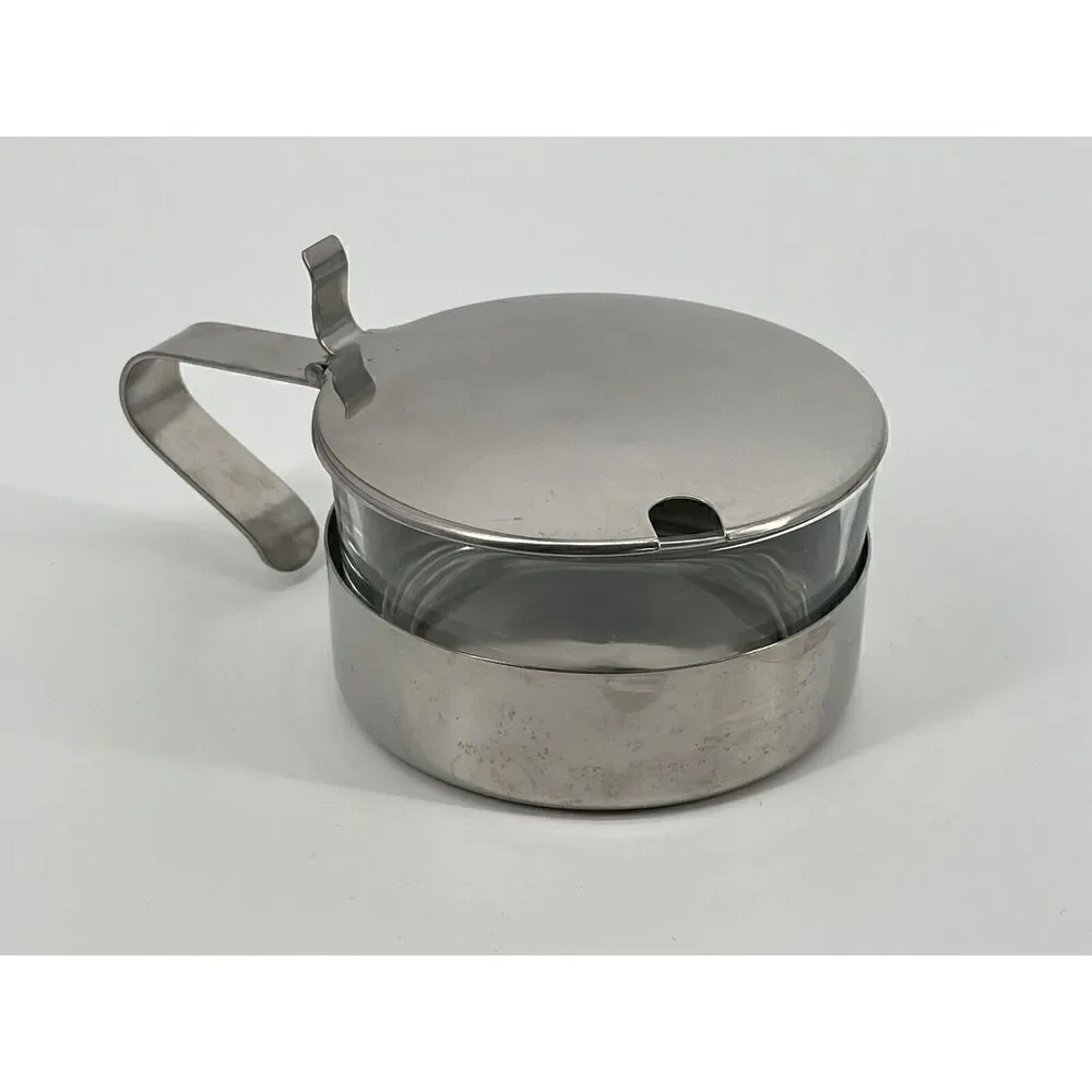 VTG Inox Italy Hinged Lid 18-10 Stainless Glass Sugar Parmesan Williams Sonoma